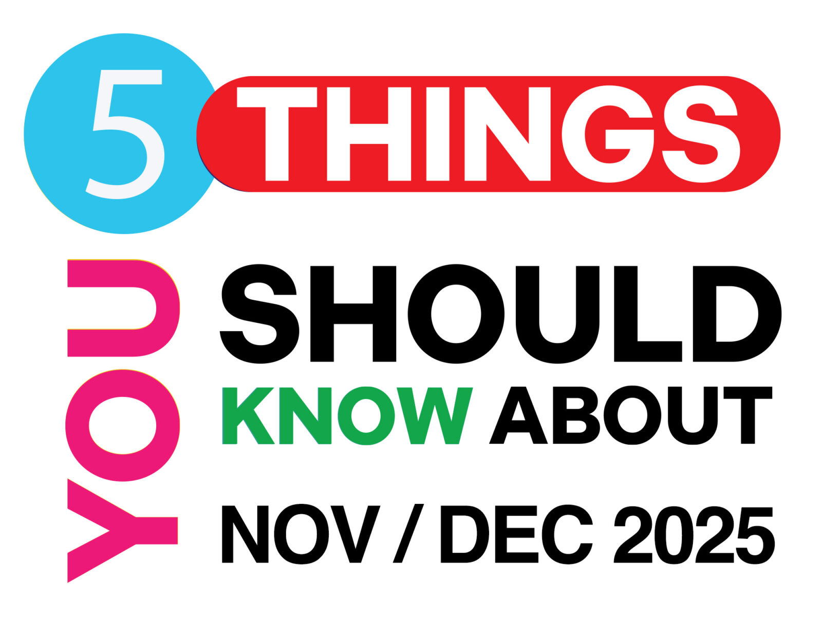 5 Things You Should Know About for November/December 2025