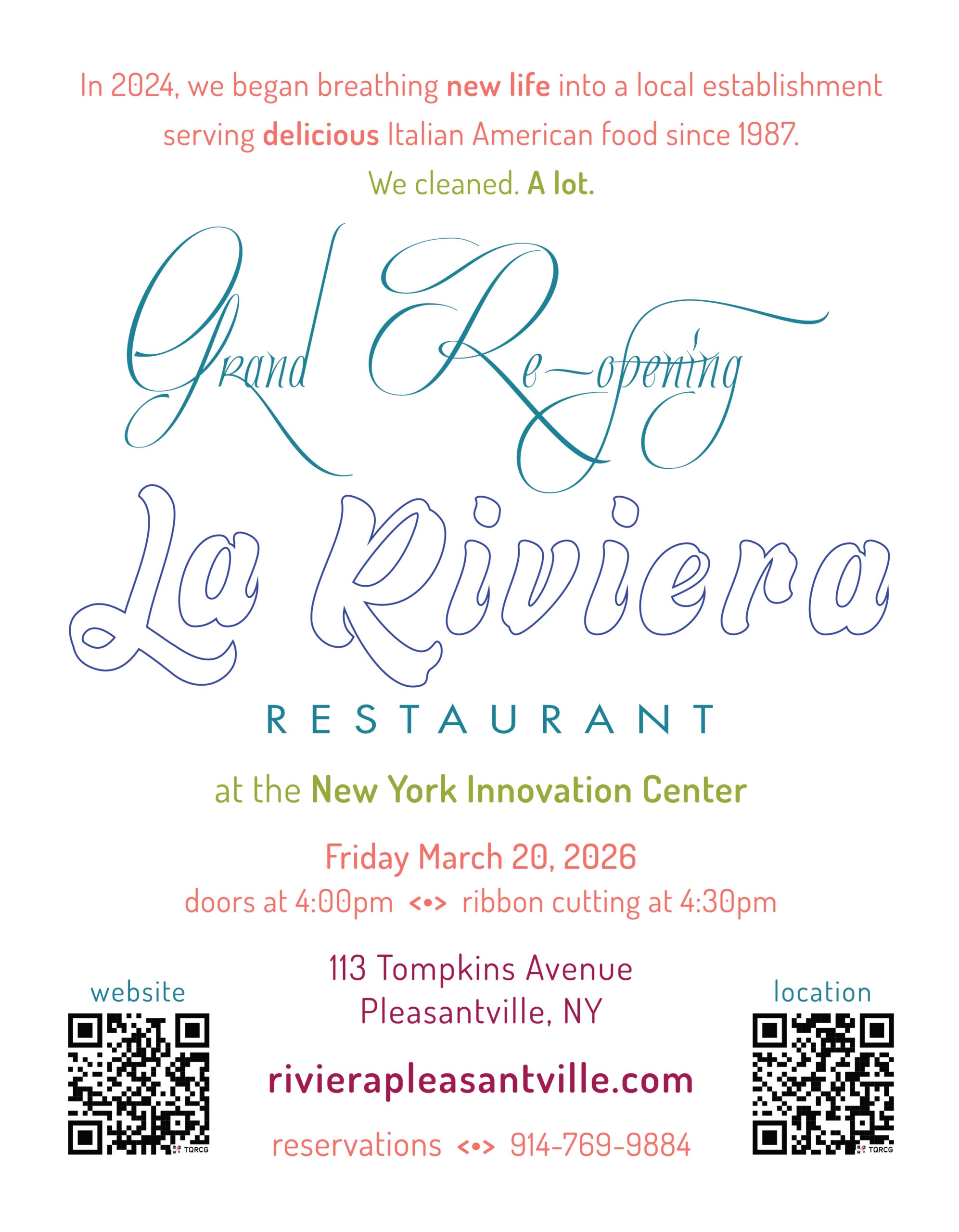 Grand Re-opening of La Riviera restaurant in Pleasantville, NY